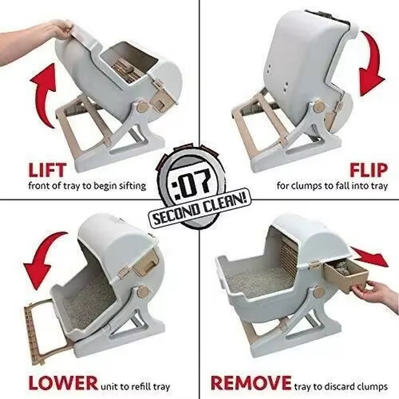 Pet Semi-Automatic Quick Cleaning Cat Litter Box Luxury Cat Toiletraining Kit Sandbox Bedding Bedpans Pet Mascotas Kitten